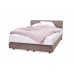 Pat Boxspring Alviano tapitat simplu, cu inaltime capat pat 90 cm, saltea inclusa, fara topper